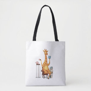 Cute Giraffes, Bokar och Tea Gift Tygkasse