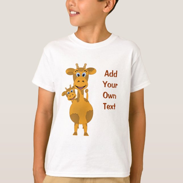 Cute Giraffes Customize T Shirt (Framsida)