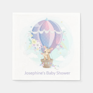 Cute Giraffes in Luftballong Baby Shower Pappersservett