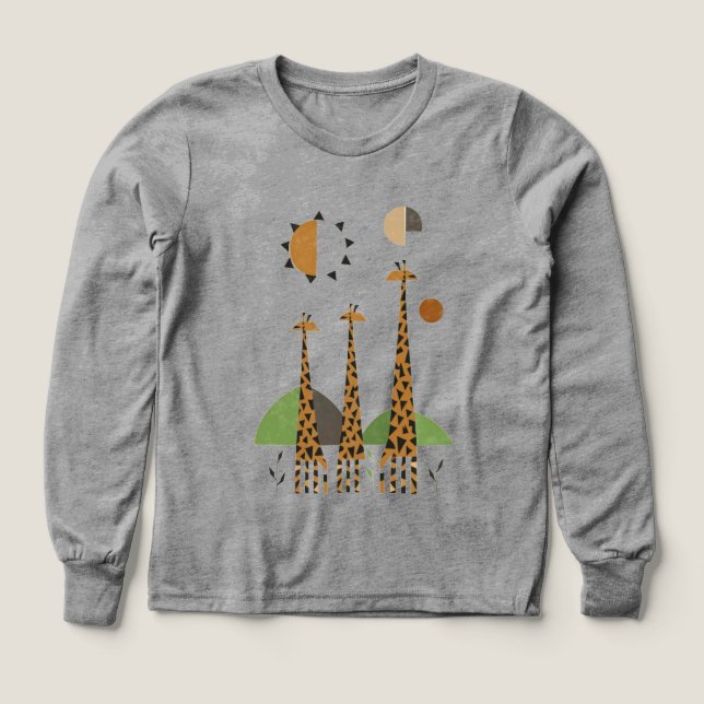Cute giraffes in skogen t shirt (Design framsida)