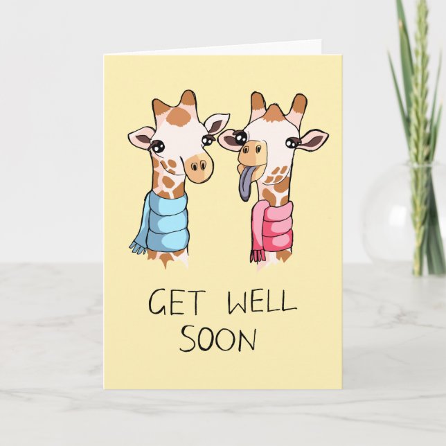 Cute Giraffes Scarves Teckning får snart kort (Framsida)