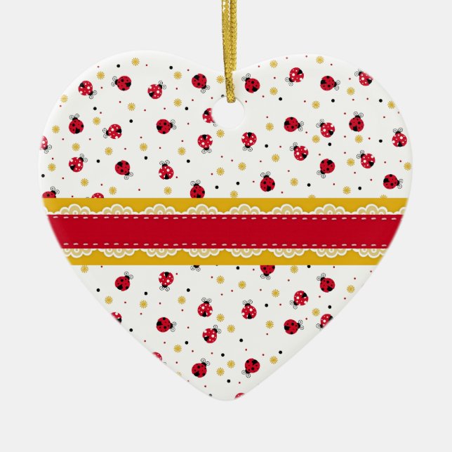 Cute girda, röda, vita, svarta, dvärgkrukor julgransprydnad keramik (Framsidan)