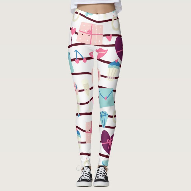 Cute Gire Mönster Leggings (Framsida)