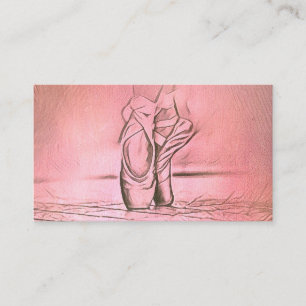 Cute Gire Rosa Anpassningsbar Ballet Tofflor Visitkort