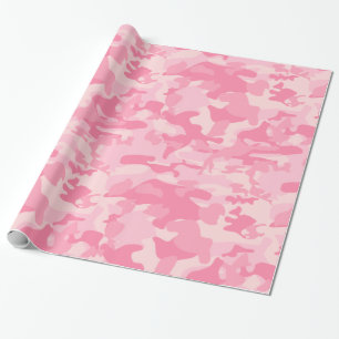 Cute Gire Rosa Camo Skriv ut Presentpapper