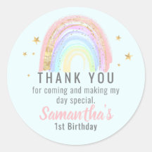 Cute Girl Abstrakt Rainbow Birthday Tack