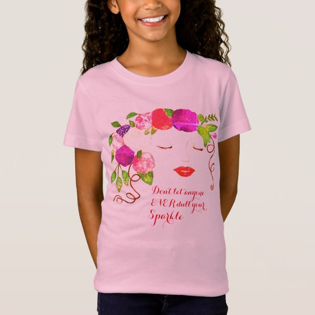 Cute Girl Ansikte Art T Shirt (Framsida)