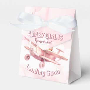 Cute Girl Baby Bear Pilot Rosa Airplan Bevalt Presentaskar