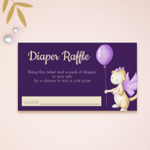 Cute Girl Baby Dragon med Balloon Diaper Raffle