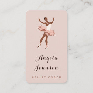 Cute Girl Ballerina Illustration Dancing School Visitkort