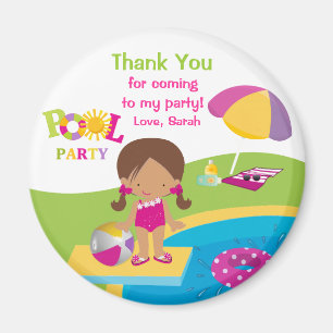 Cute Girl Bassäng Party Tack Magnet