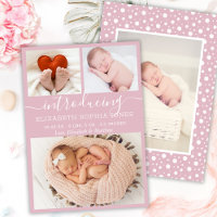 Cute Girl Birth-annonsen  Photo Collage