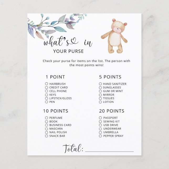 Cute girl björnvete i ditt handväska (Framsida)