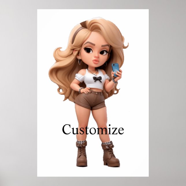 Cute Girl Bonita Chica Thunder_Cove Poster (Framsidan)