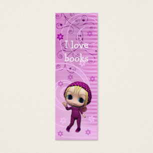 Cute Girl Bookmark Design Litet Visitkort