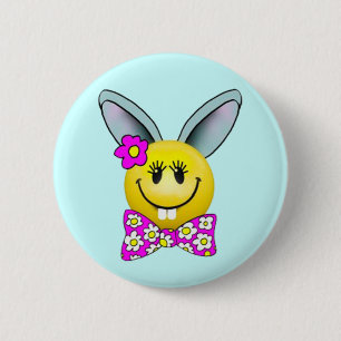 Cute Girl Bunny Ansikte Pin Knapp
