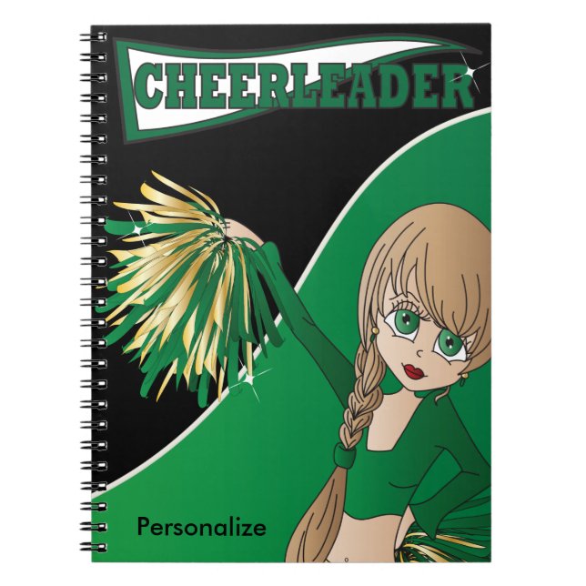 Cute Girl Cheerledare | DIY NAMN | Anteckningsbok  (Framsidan)