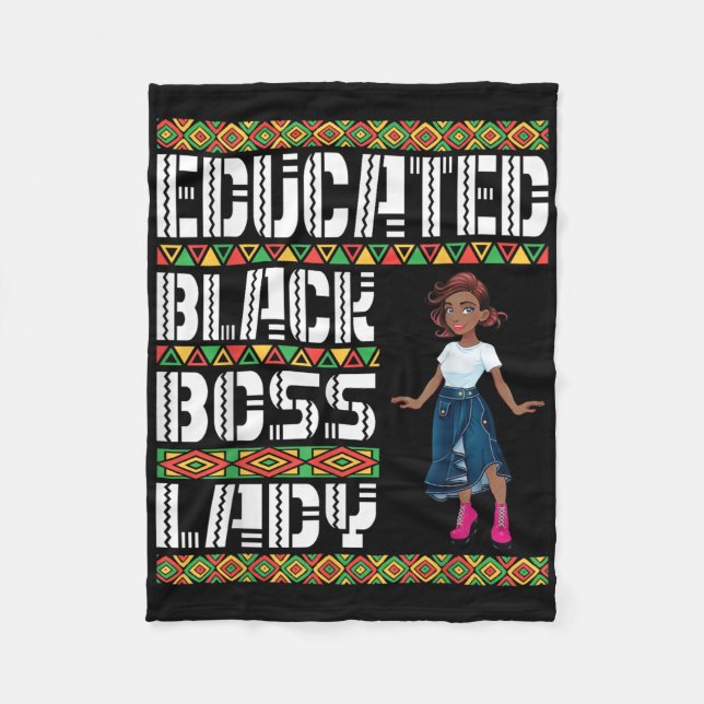 Cute Girl Educated Black Chef Dam American Afrika Fleecefilt (Framsidan)