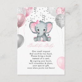Cute Girl Elephant Balloons Bokar for Baby Shower Tilläggskort
