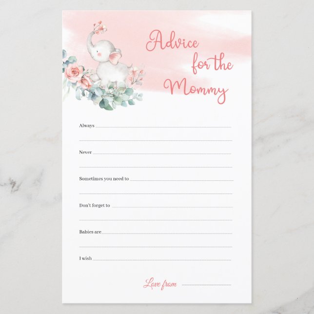 Cute Girl Elephant Eucalyptus Advice for Mamma (Framsida)