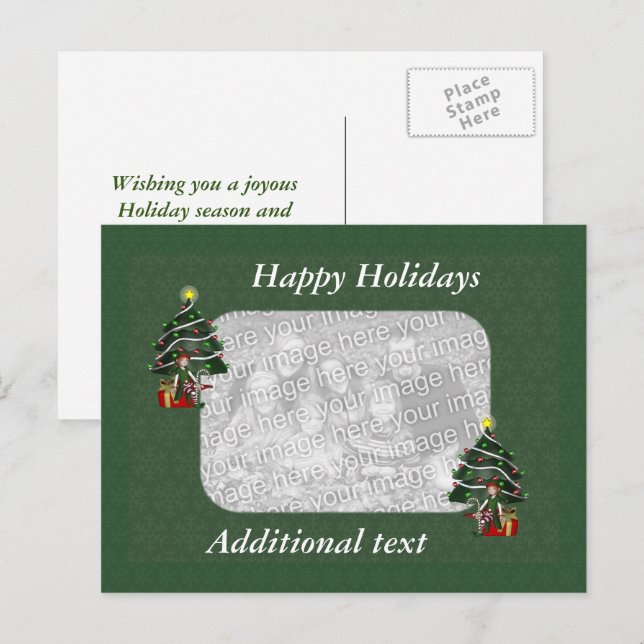 Cute Girl Elf-julens Helgdag Fotovykort Helg Vykort (Fram/baksida)