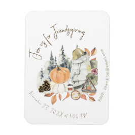 Cute Girl Friendsgiving Thanksgiving Middag Magnet