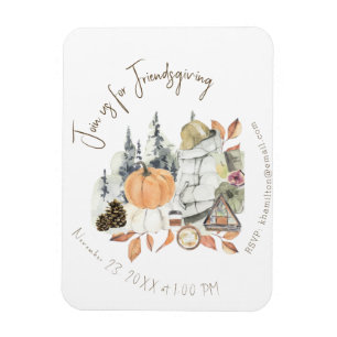 Cute Girl Friendsgiving Thanksgiving Middag Magnet