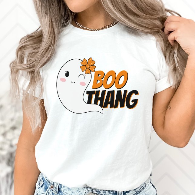 Cute Girl Ghost Boo Thang White Halloween T Shirt (boo thang white Halloween ghost shirt)