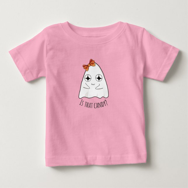 Cute Girl Ghost Halloween Flicka T-shirt (Framsida)