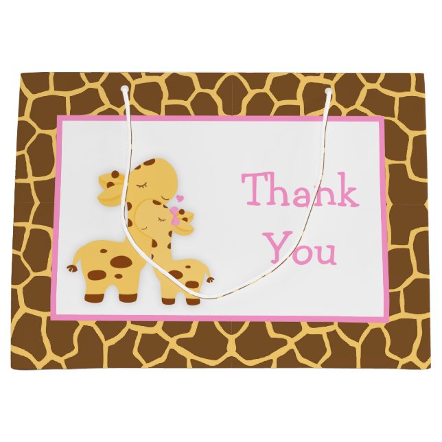 Cute Girl Giraffe Baby Shower Tack (Framsidan)