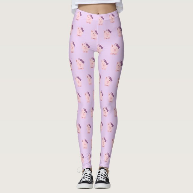 Cute Girl Gris Leggings (Framsida)