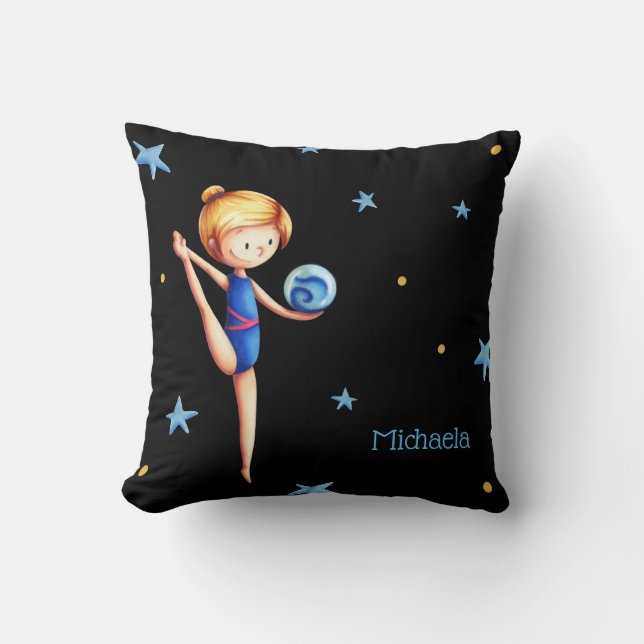 Cute Girl Gymnast Kudde (Framsida)