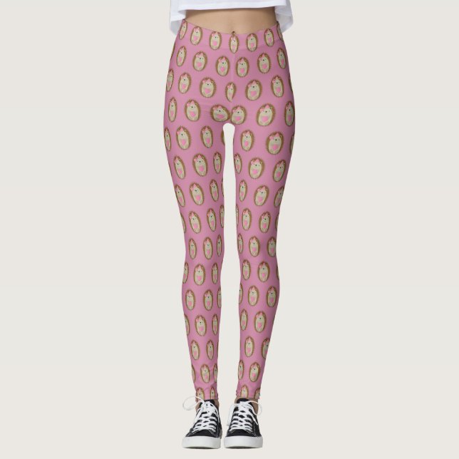 Cute Girl Hedgehog Leggings (Framsida)