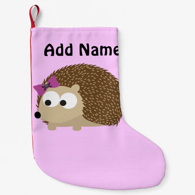 Cute Girl Hedgehog Liten Julstrumpa (Framsidan)