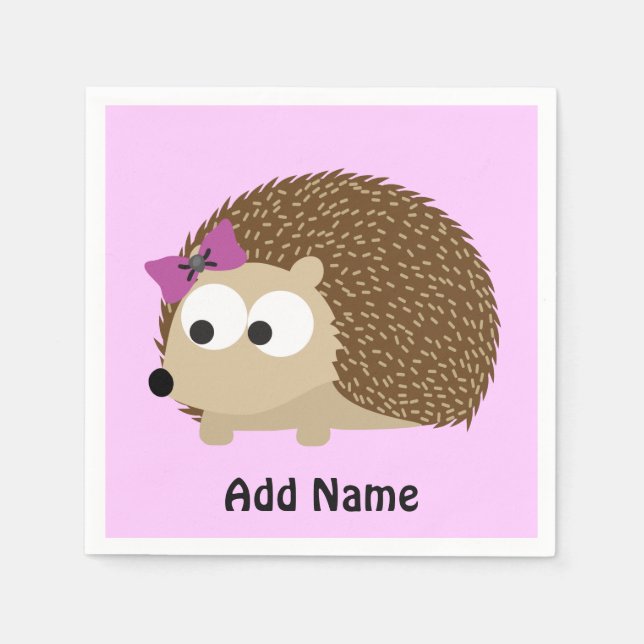 Cute Girl Hedgehog Pappersservett (Framsidan)
