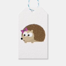 Cute Girl Hedgehog Presentetikett