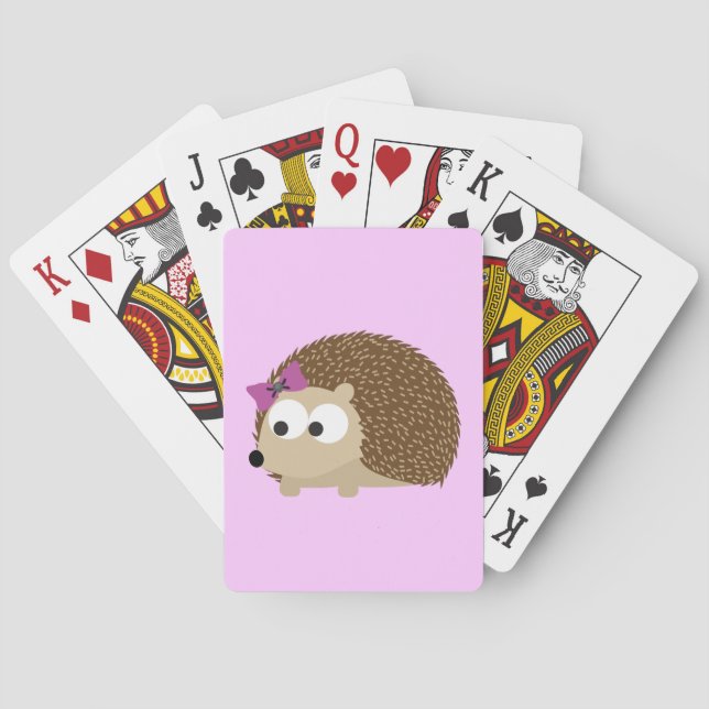 Cute Girl Hedgehog Spel Kort (Baksidan)
