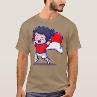 Cute Girl Holding indonsian Tecknad T Shirt
