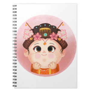 Cute Girl in a China Princess costume Anteckningsbok