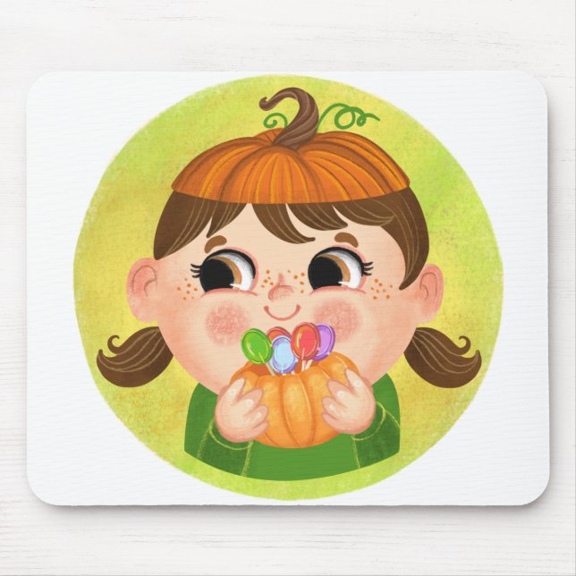 Cute Girl in a Pumpkin Halloween costume Musmatta (Framsidan)