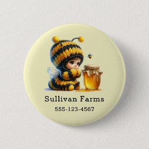 Cute Girl in Bee Costume with honey Business Knapp
