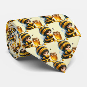 Cute Girl in Bee Costume with honey Mönster Slips