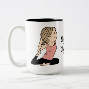 Cute Girl in Rosa Yoga Class Personlig Två-Tonad Mugg