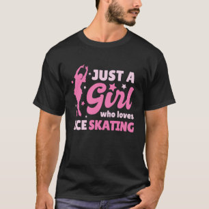 Cute Girl Kärlek Ice Skates Running Kärlek Ice Ska T Shirt
