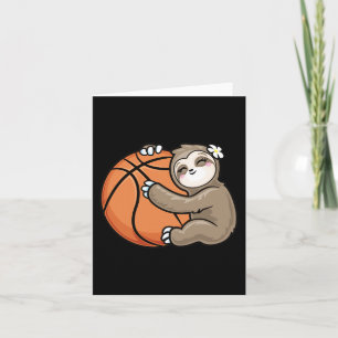 Cute Girl Kärlek Sloth Basketball Kort