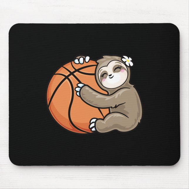Cute Girl Kärlek Sloth Basketball Musmatta (Framsidan)