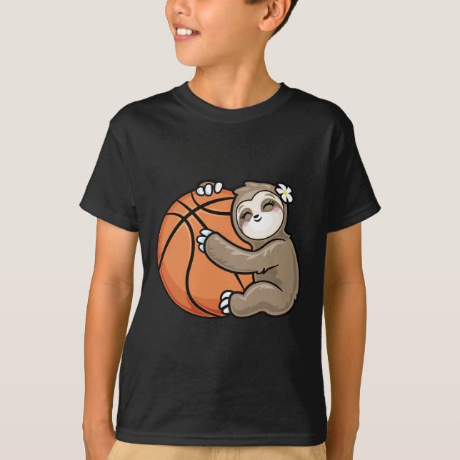 Cute Girl Kärlek Sloth Basketball T Shirt (Framsida)