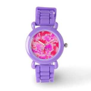 Cute Girl Kids Black Himlar med Rosa Clouds Titta Armbandsur