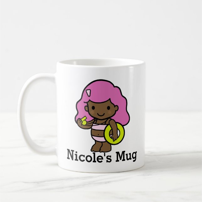 Cute Girl Lifeguard med livräddare Kaffemugg (Vänster)
