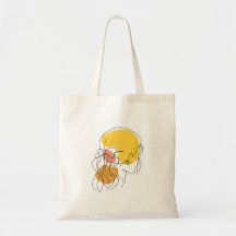Cute Girl Line art Tote Bag